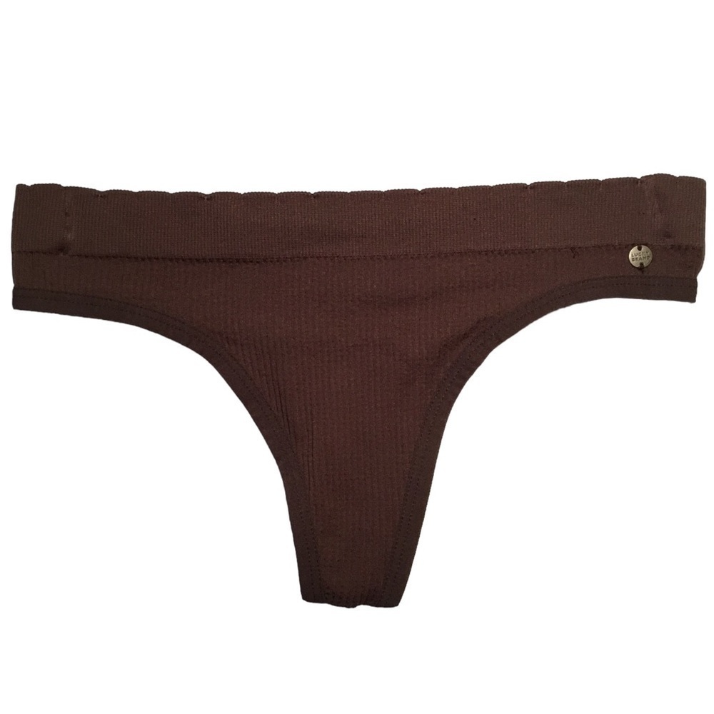 New - LUCKY BRAND - Brown Bikini Thong Panties - Size Small NWOT